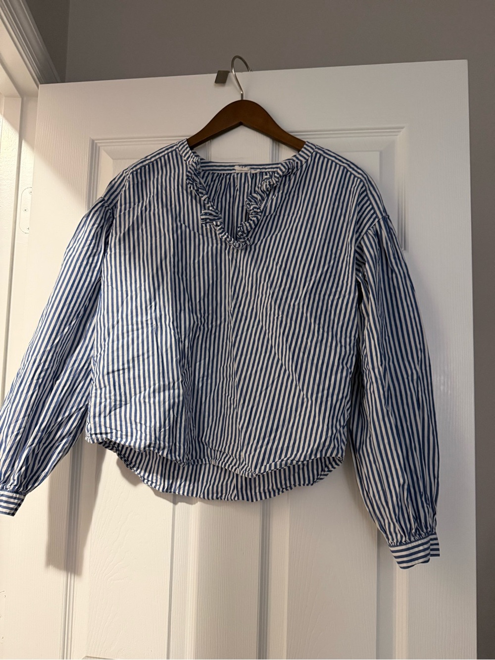 GAP Blue & White Striped Button-Down Blouse